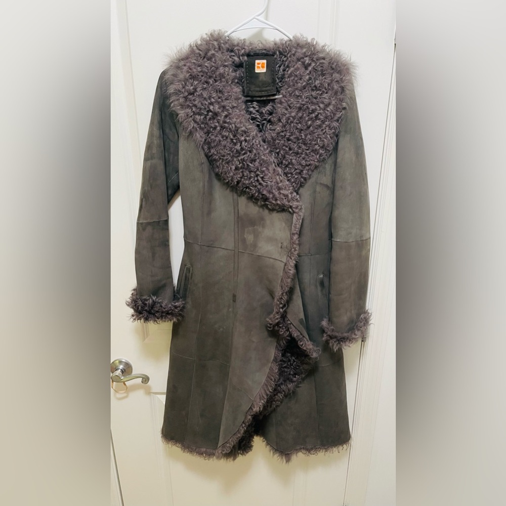 Hugo Boss Orange Shearling Lamb Leather Coat